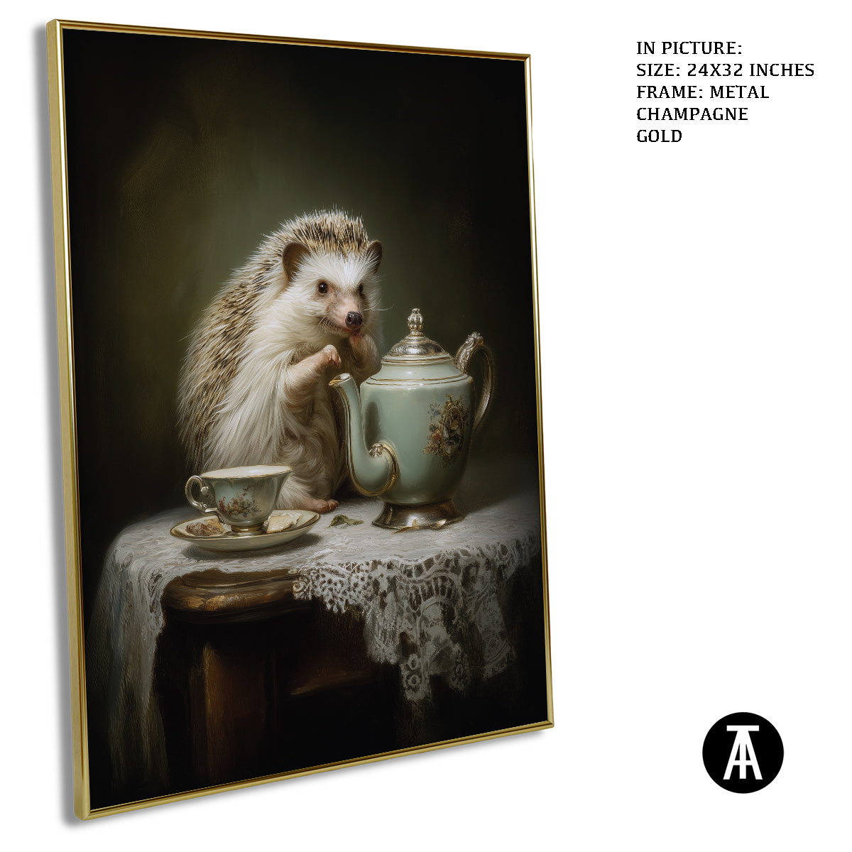 Artwork in Metal Champagne Gold Frame