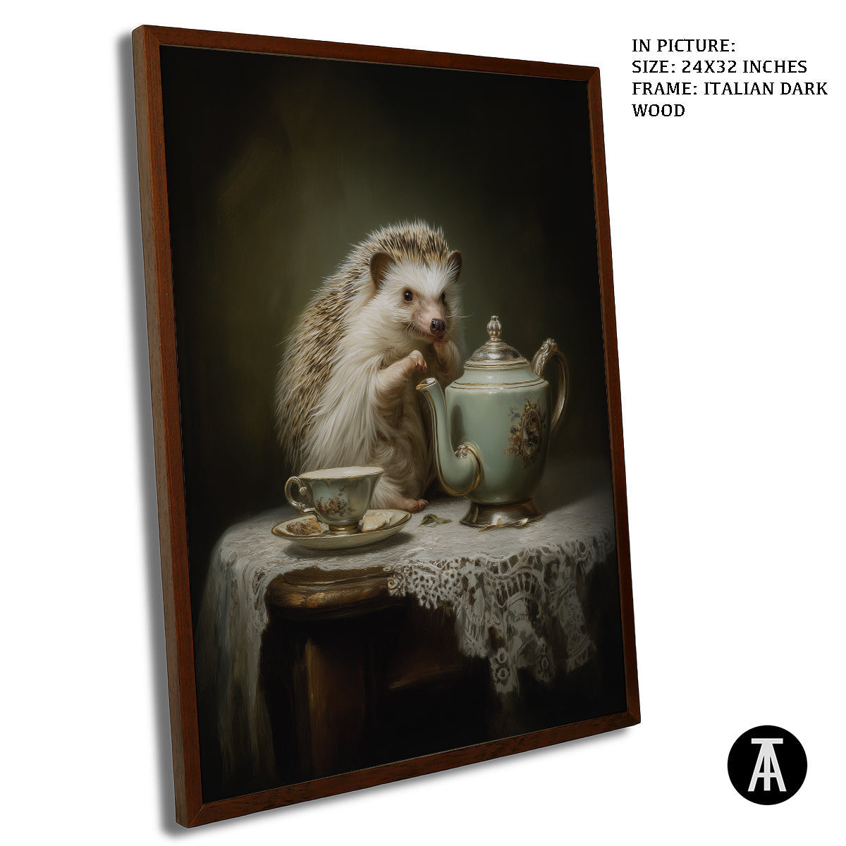 Artwork in Dark Wood Frame