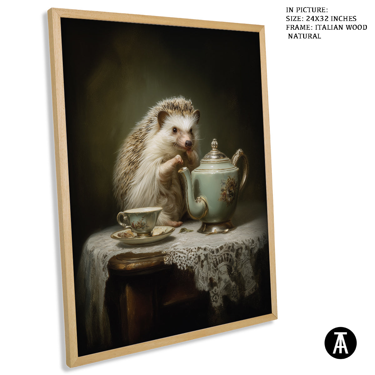 Artwork in Natural Wood Frame