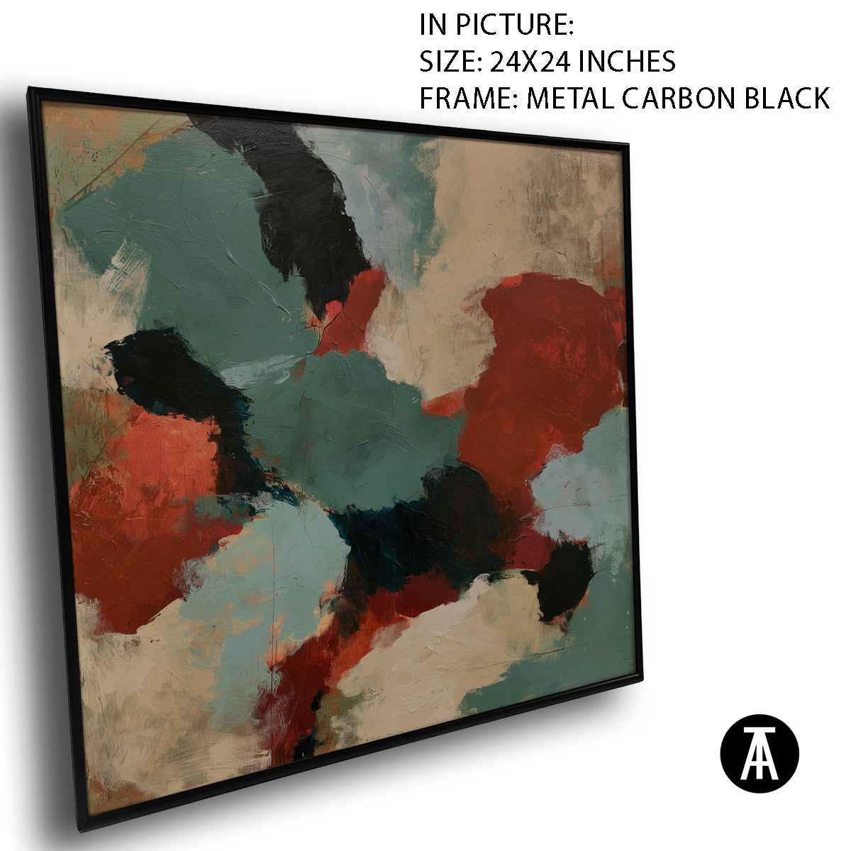 Artwork in Carbon Black Metal Frame