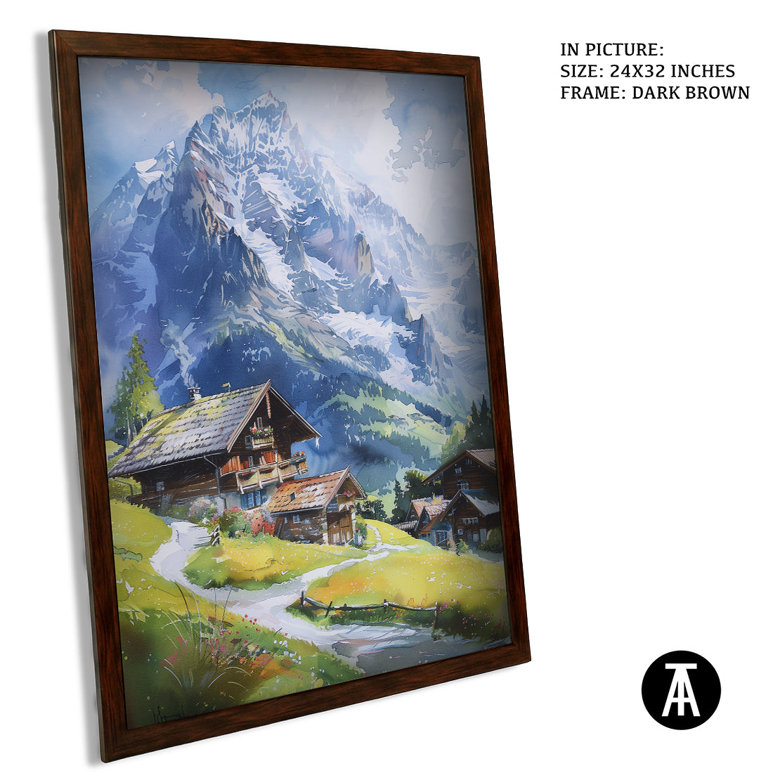 Sample Artwork in Dark Brown Frame