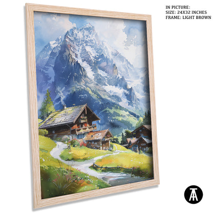 Sample Artwork in Light Brown Frame