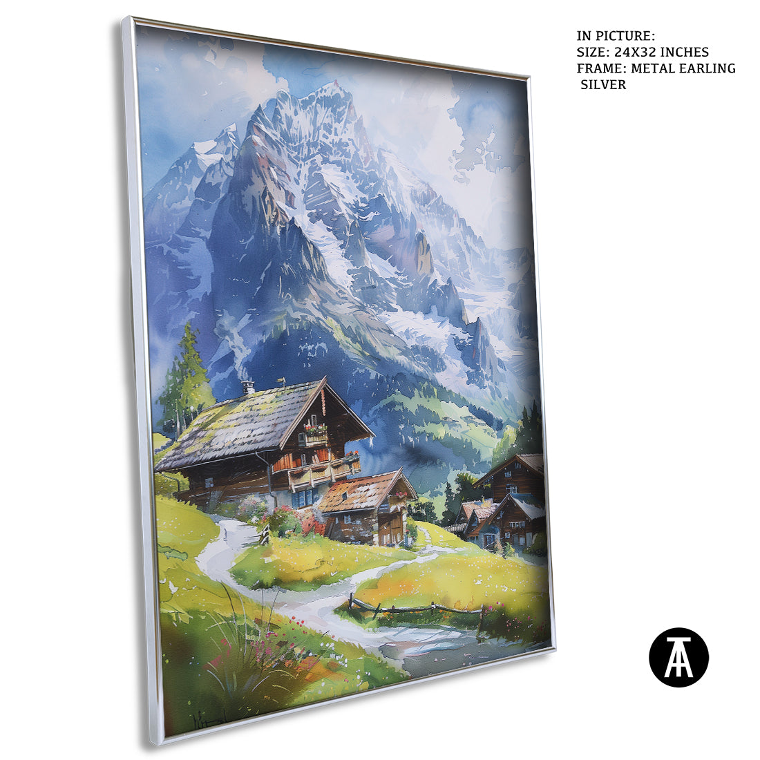 Sample Artwork in Earling Silver Metal Frame