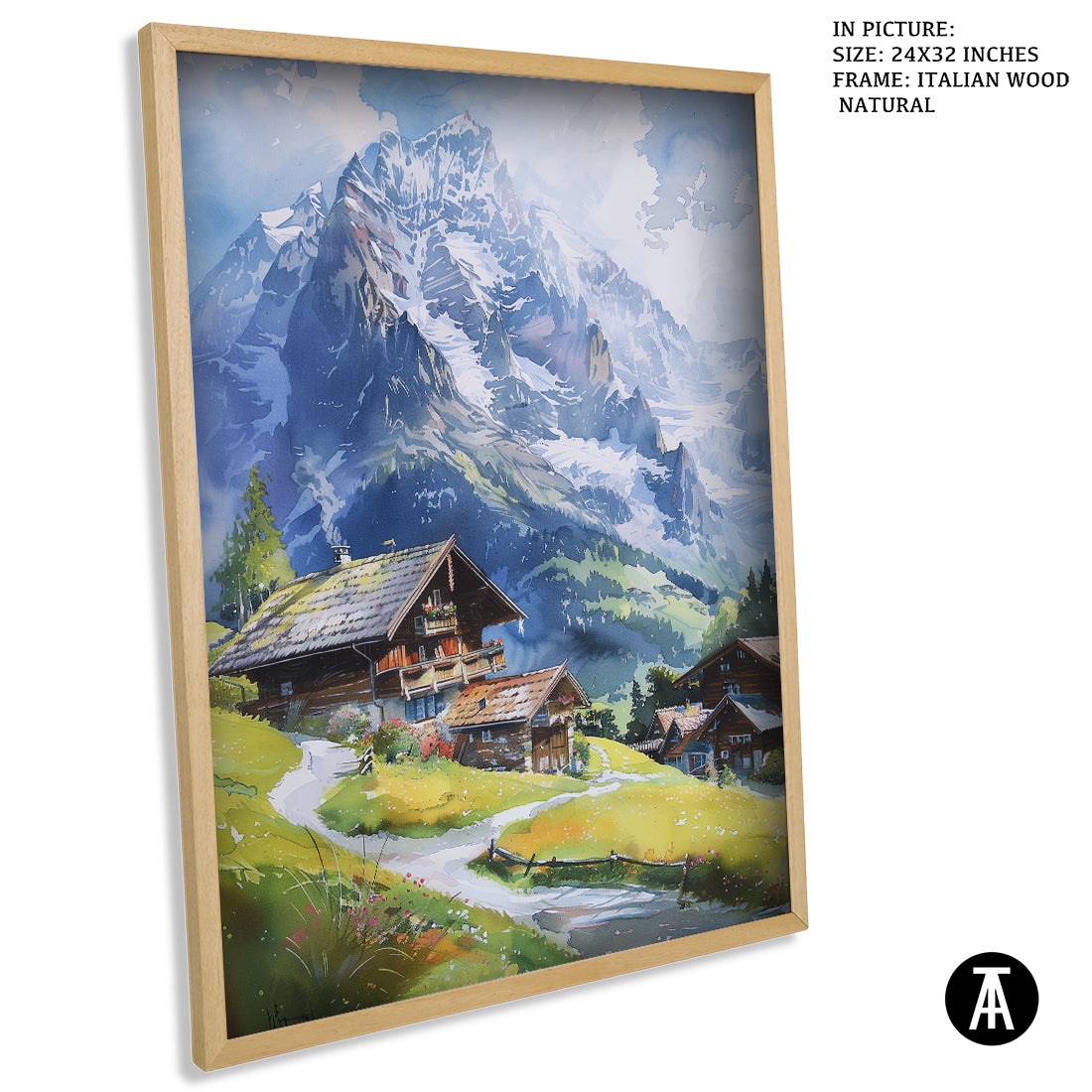 Sample Artwork in Italian Wood Framing Natural