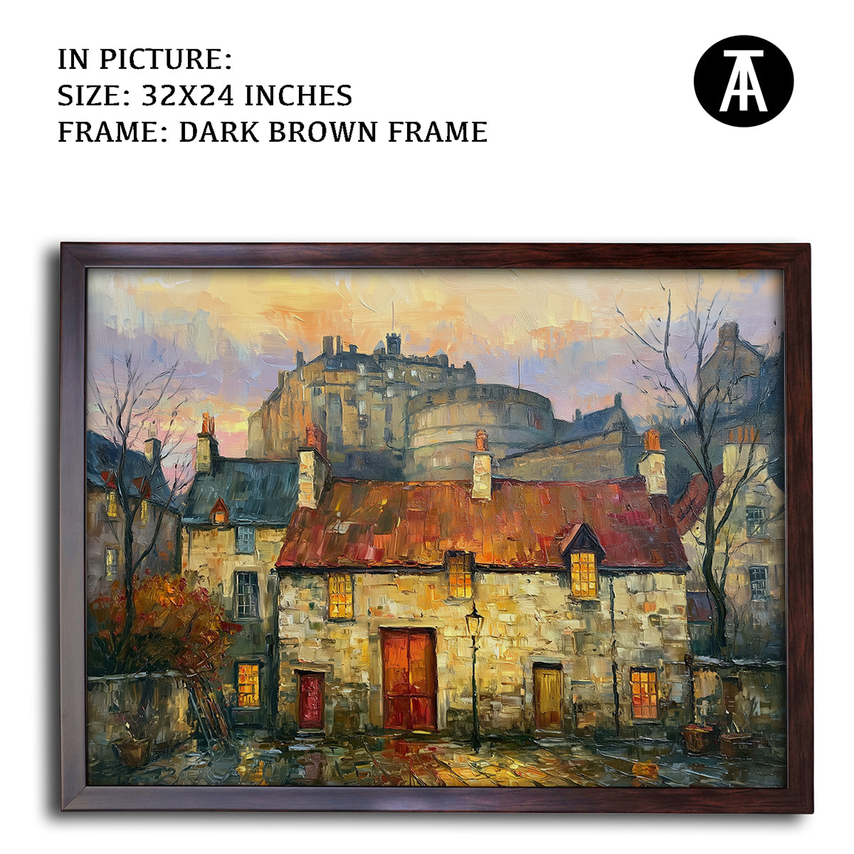 Artwork in Dark Brown Frame