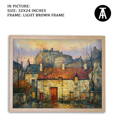 Artwork in Light Brown Frame