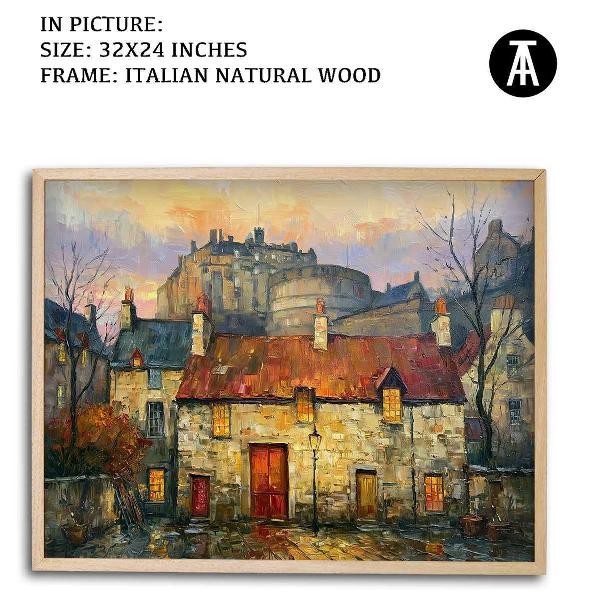 Artwork in Natural Wood Frame