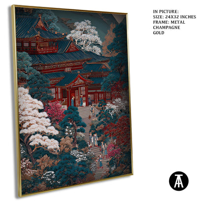 Artwork in Light Brown Frame