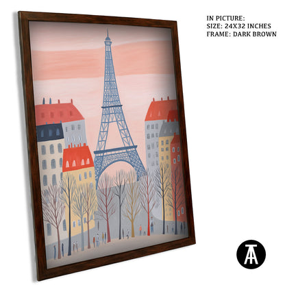 Artwork in Dark Brown Frame