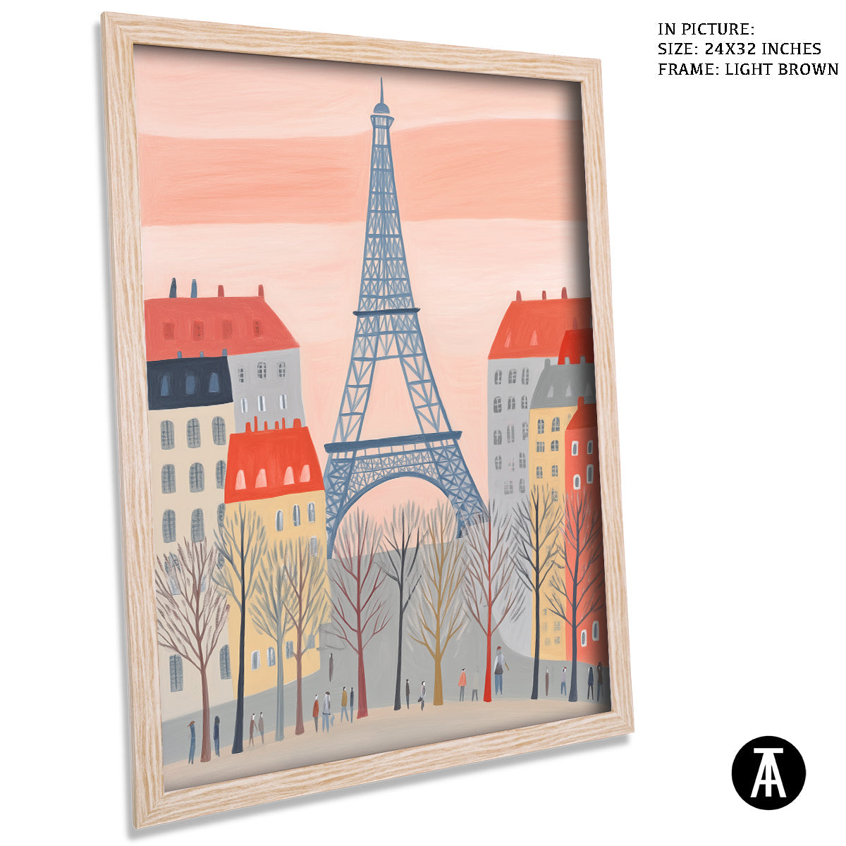 Artwork in Light Brown Frame