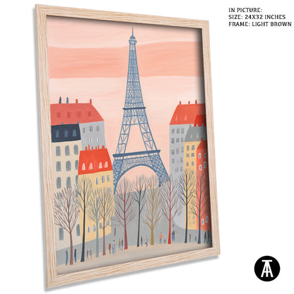 Artwork in Light Brown Frame