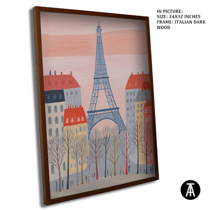 Artwork in Dark Wood Frame