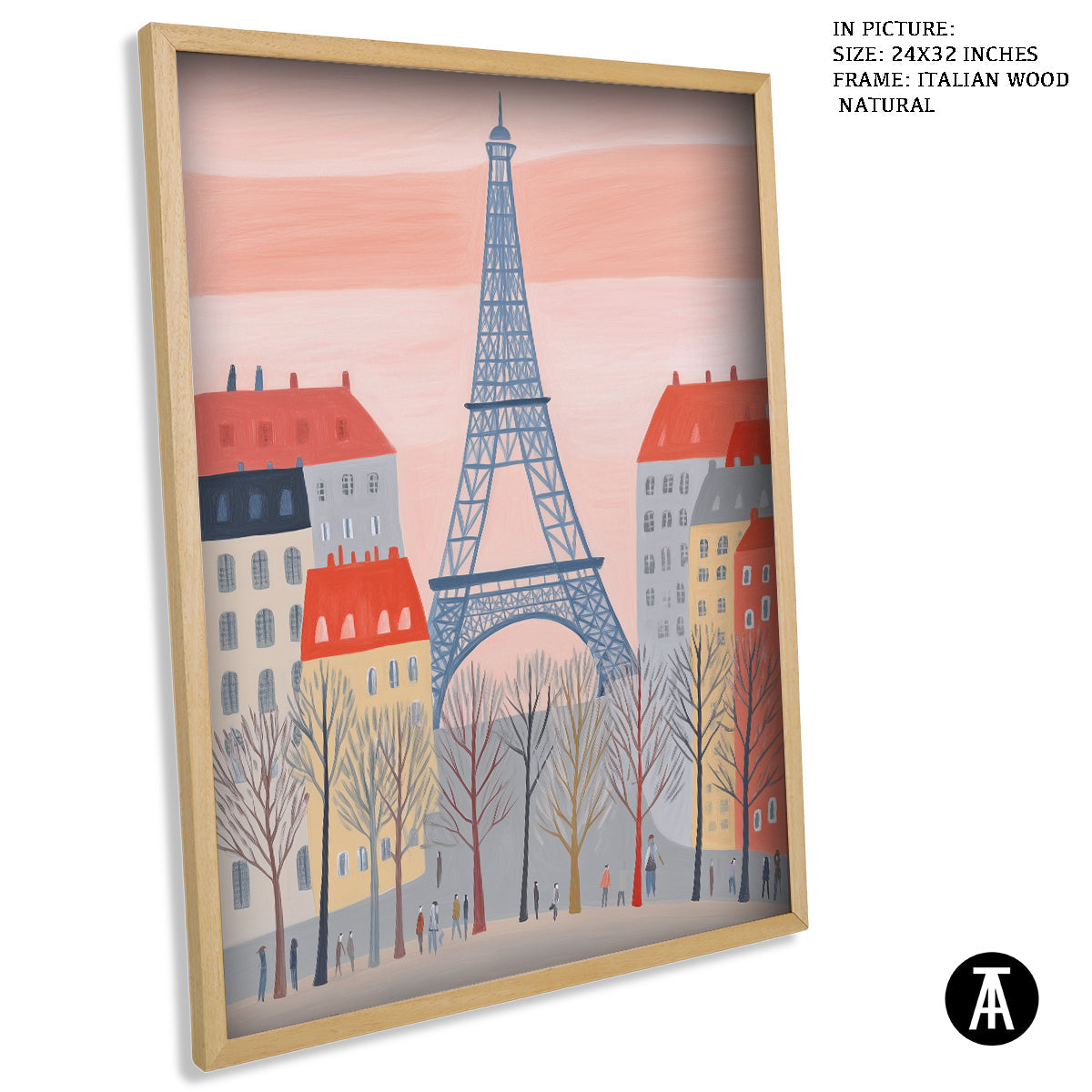 Artwork in Natural Wood Frame