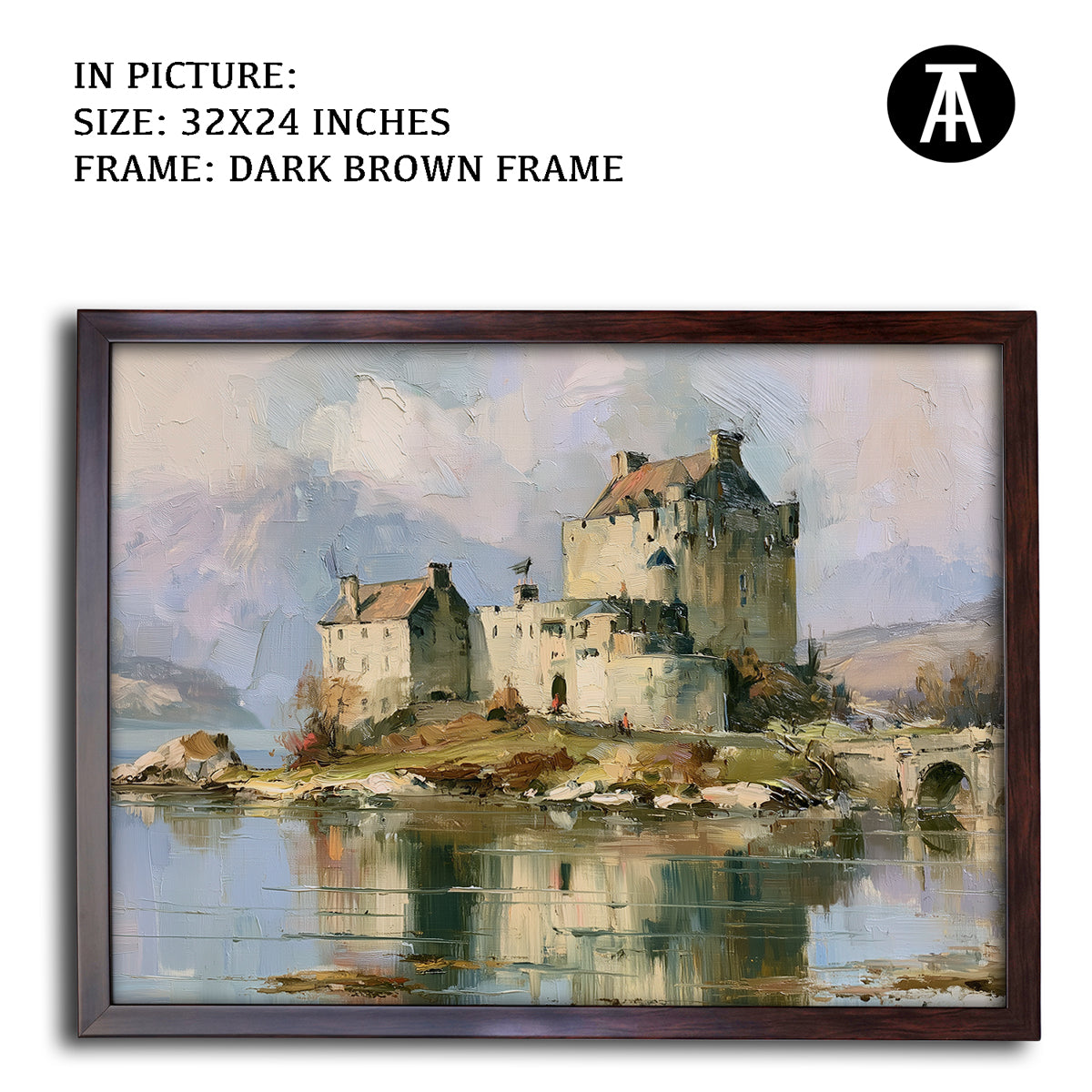 Artwork in Dark Brown Frame