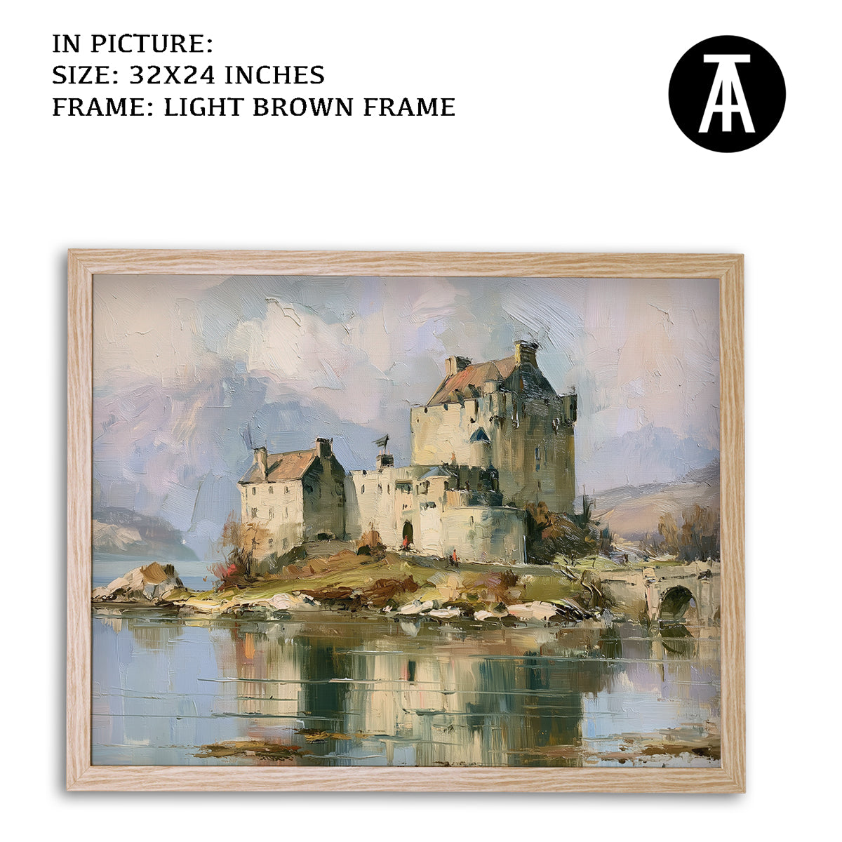 Artwork in Light Brown Frame