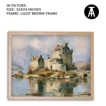 Artwork in Light Brown Frame