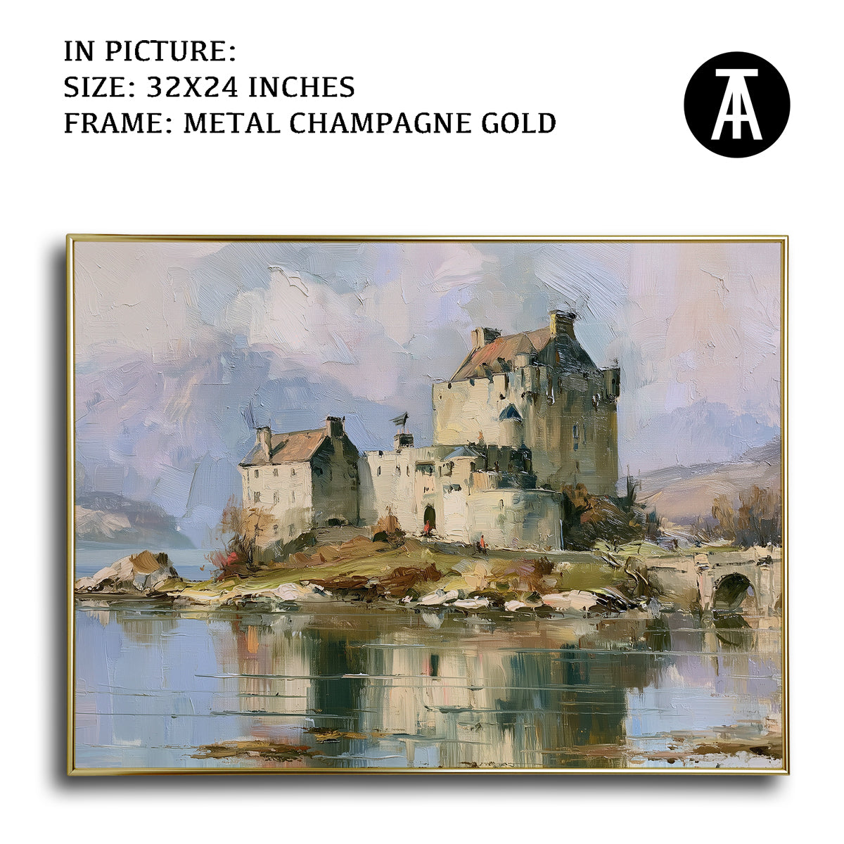 Artwork in Metal Champagne Gold Frame