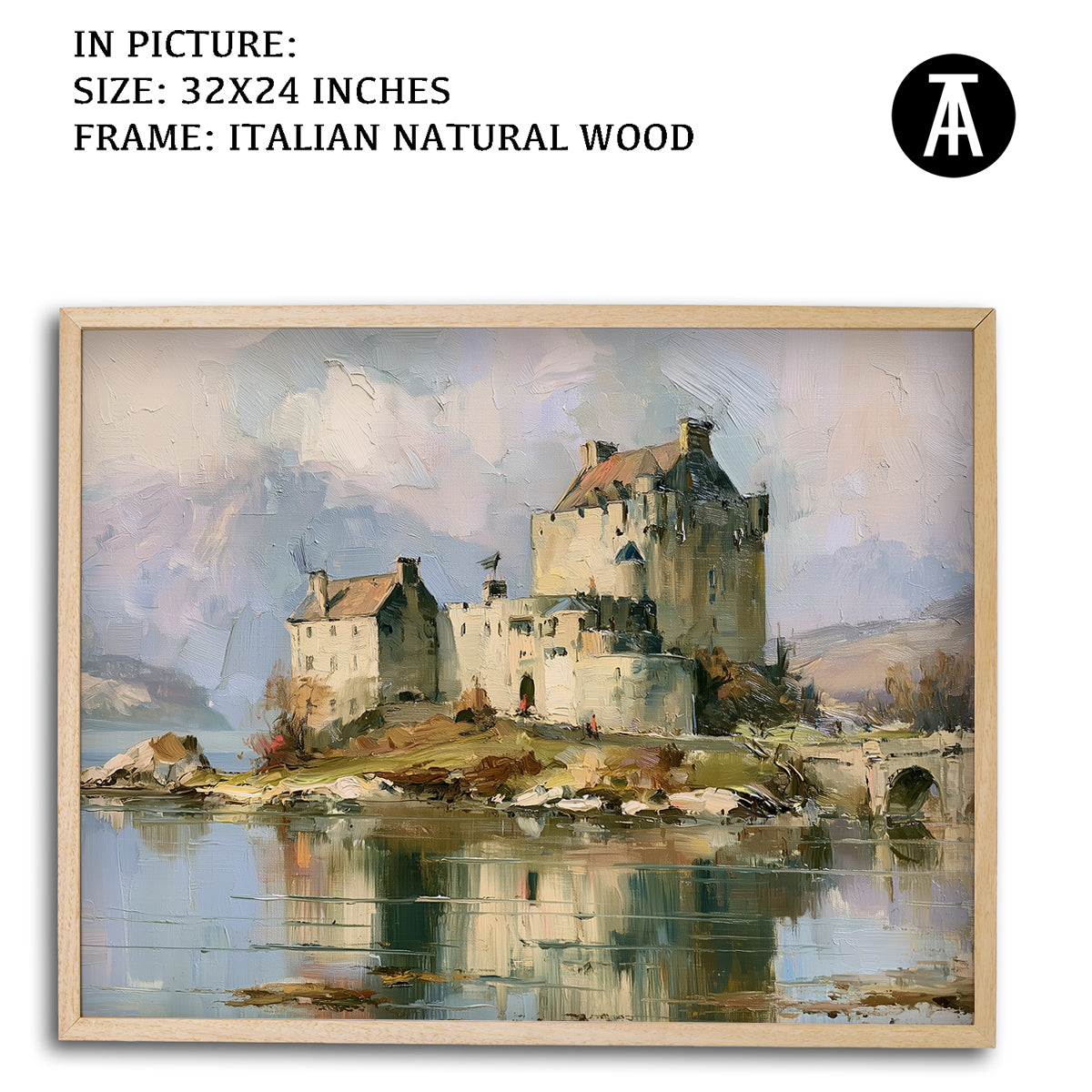 Artwork in Natural Wood Frame