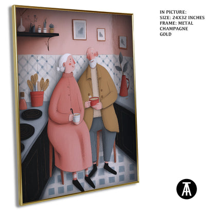 Artwork in Metal Champagne Gold Frame