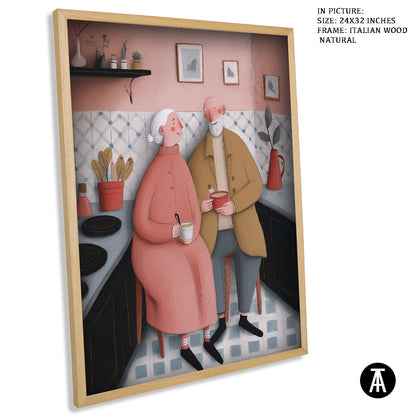 Artwork in Natural Wood Frame