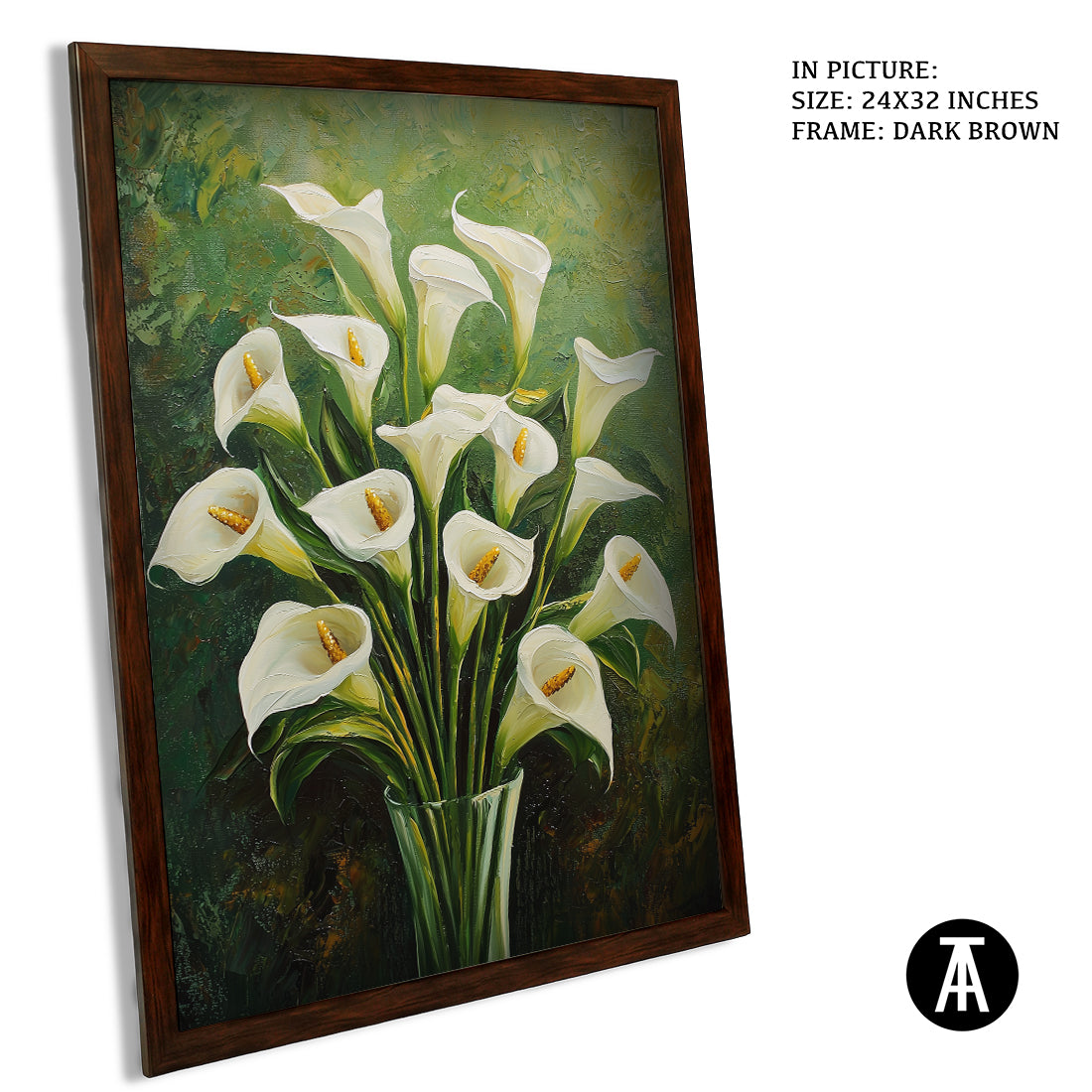 Sample Artwork in Dark Brown Frame