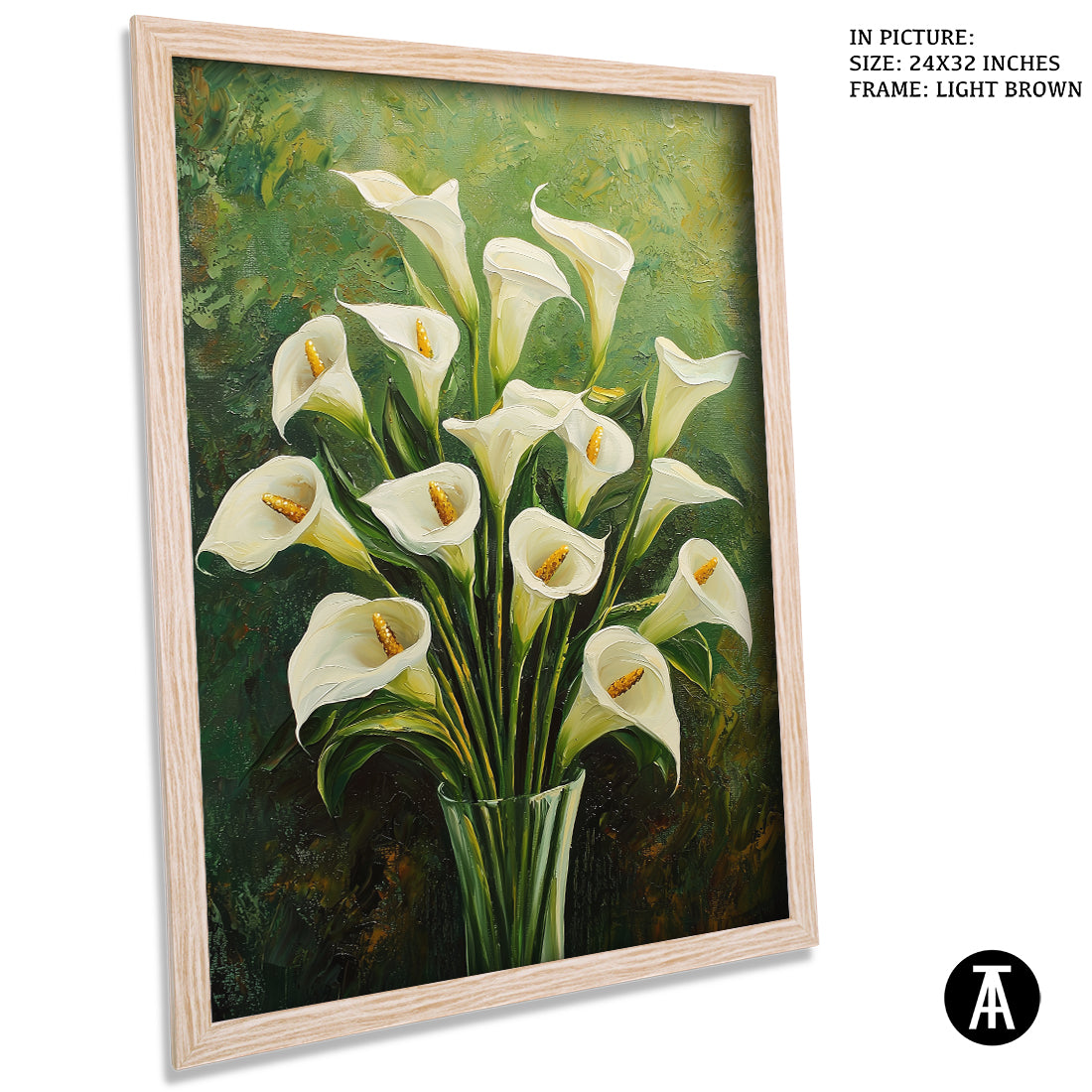 Sample Artwork in Light Brown Frame