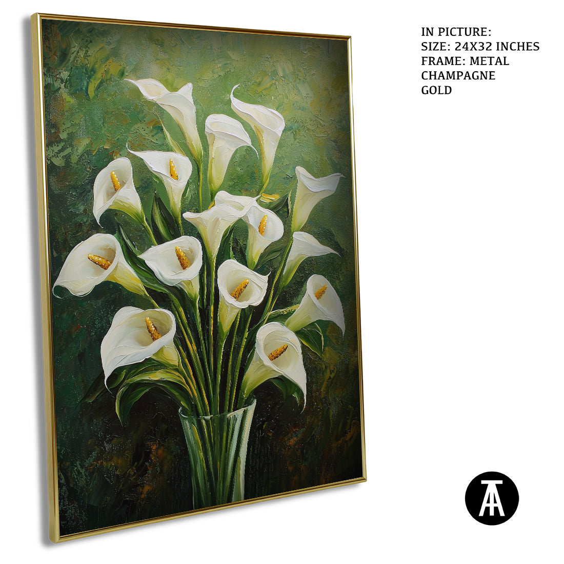 Sample Artwork in Champagne gold Metal Frame