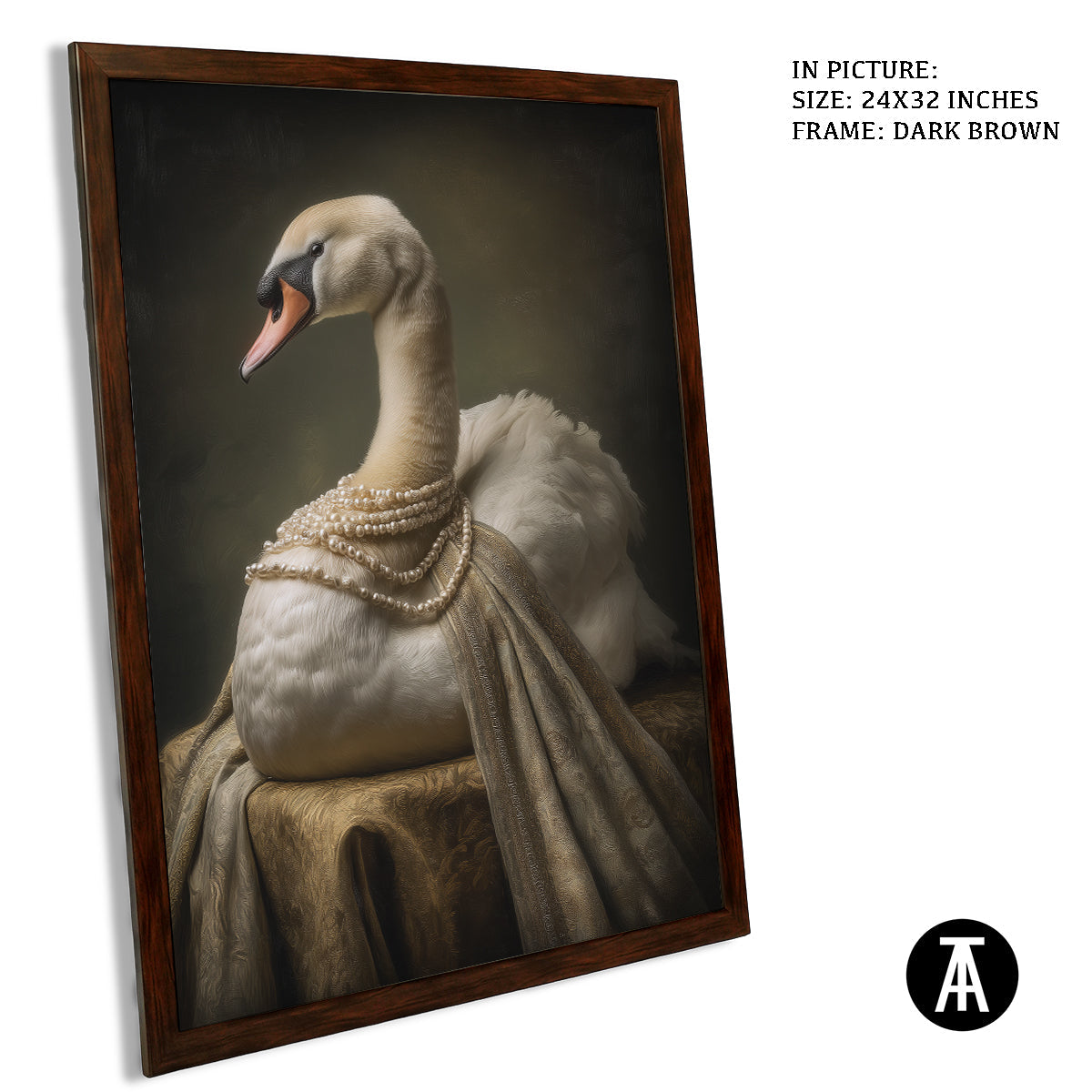 Artwork in Dark Brown Frame