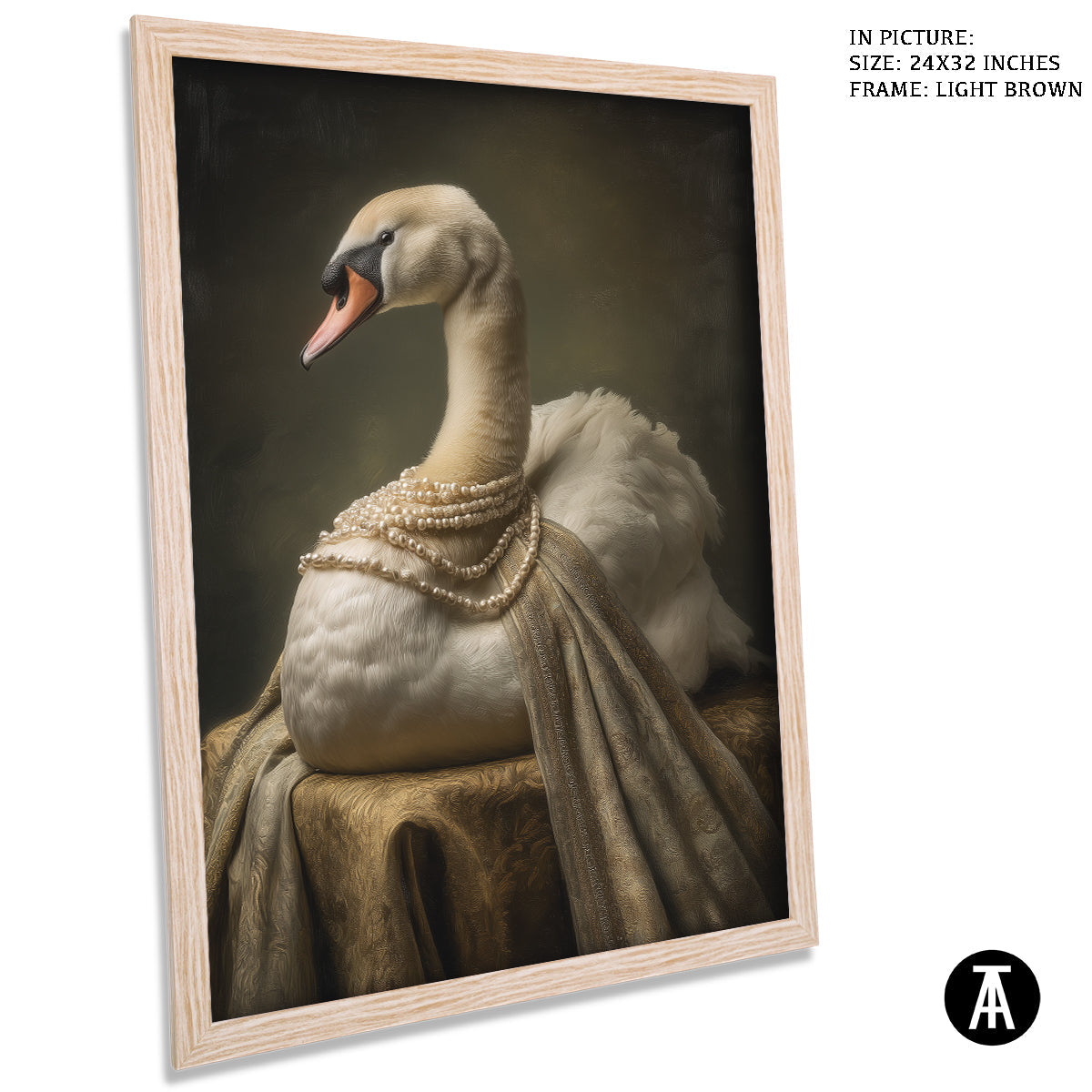 Artwork in Light Brown Frame