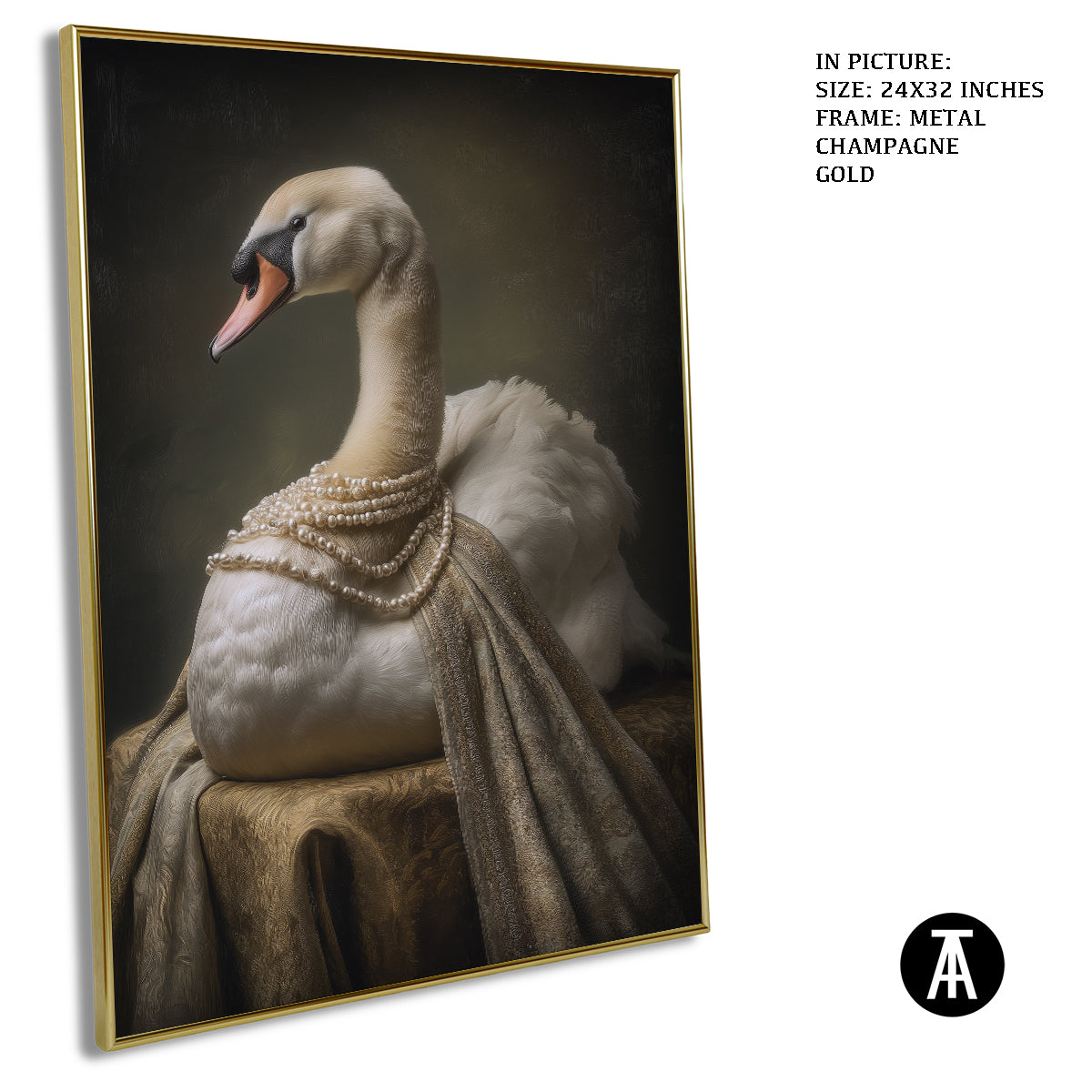 Artwork in Metal Champagne Gold Frame