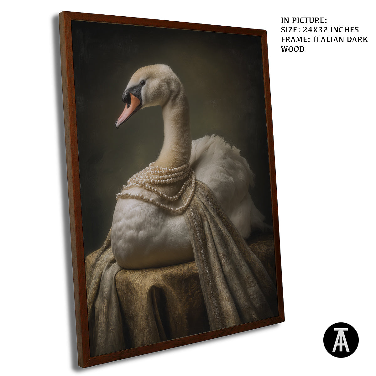 Artwork in Dark Wood Frame