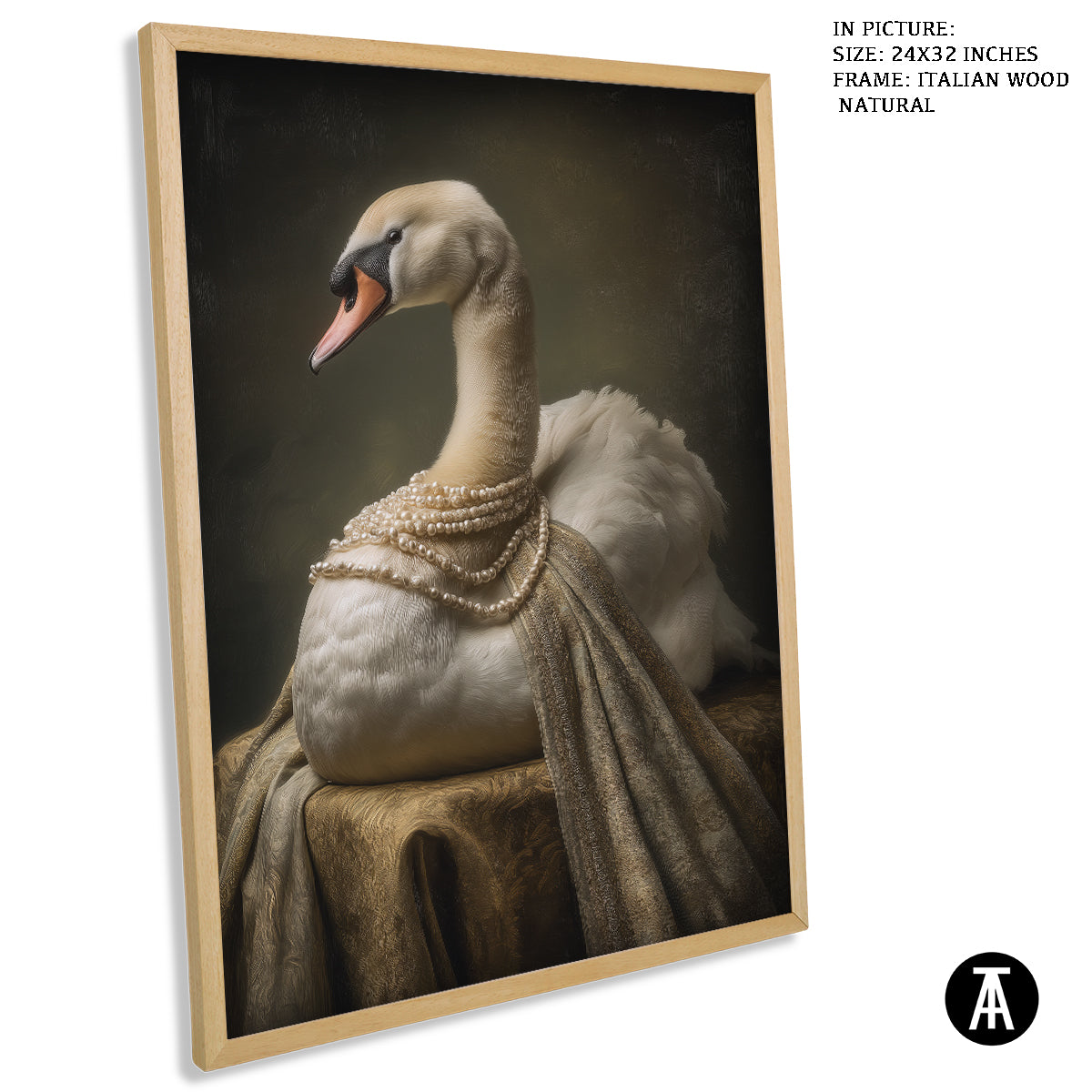 Artwork in Natural Wood Frame