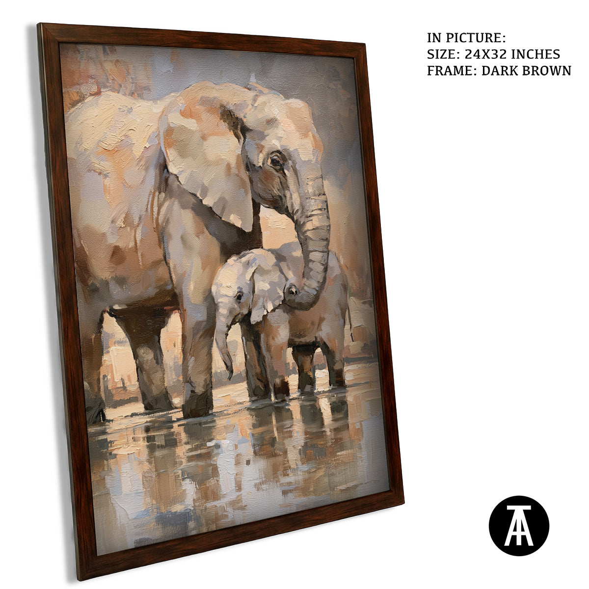 Artwork in Dark Brown Frame