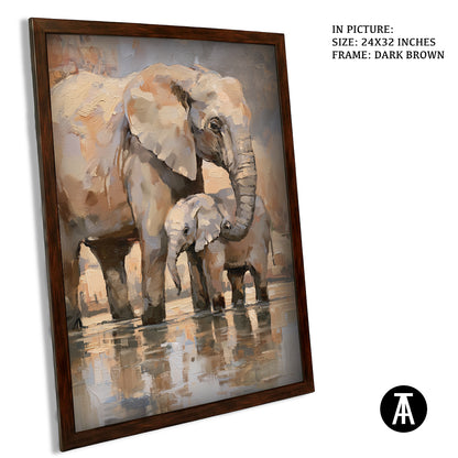 Artwork in Dark Brown Frame