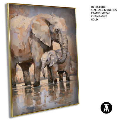 Artwork in Metal Champagne Gold Frame