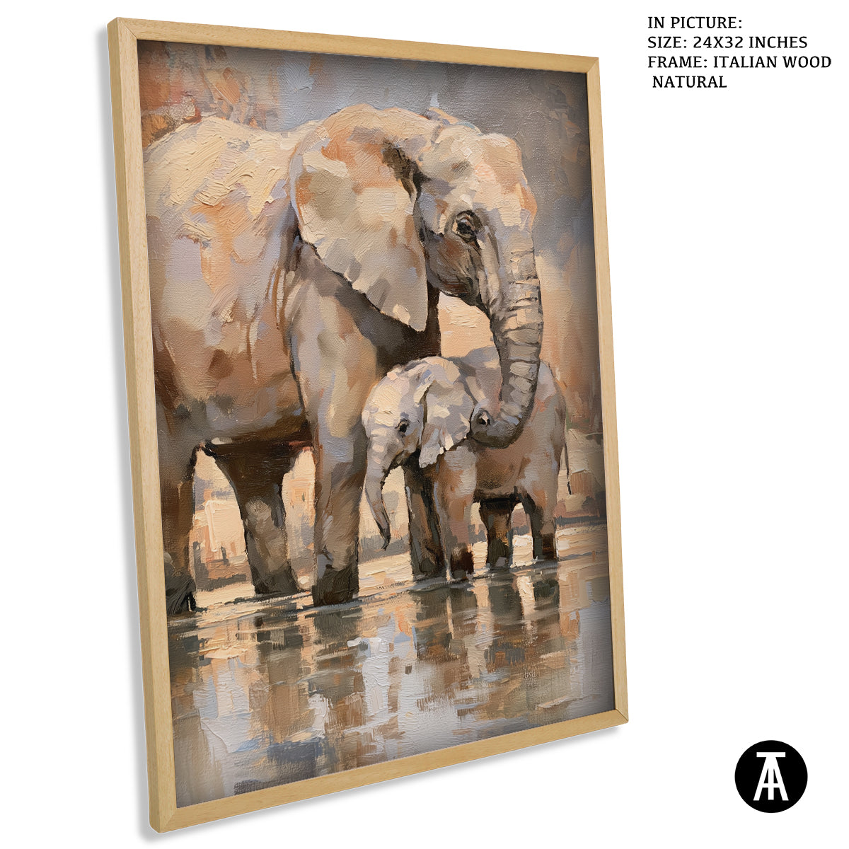 Artwork in Natural Wood Frame