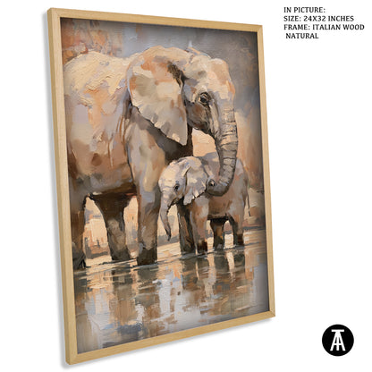 Artwork in Natural Wood Frame