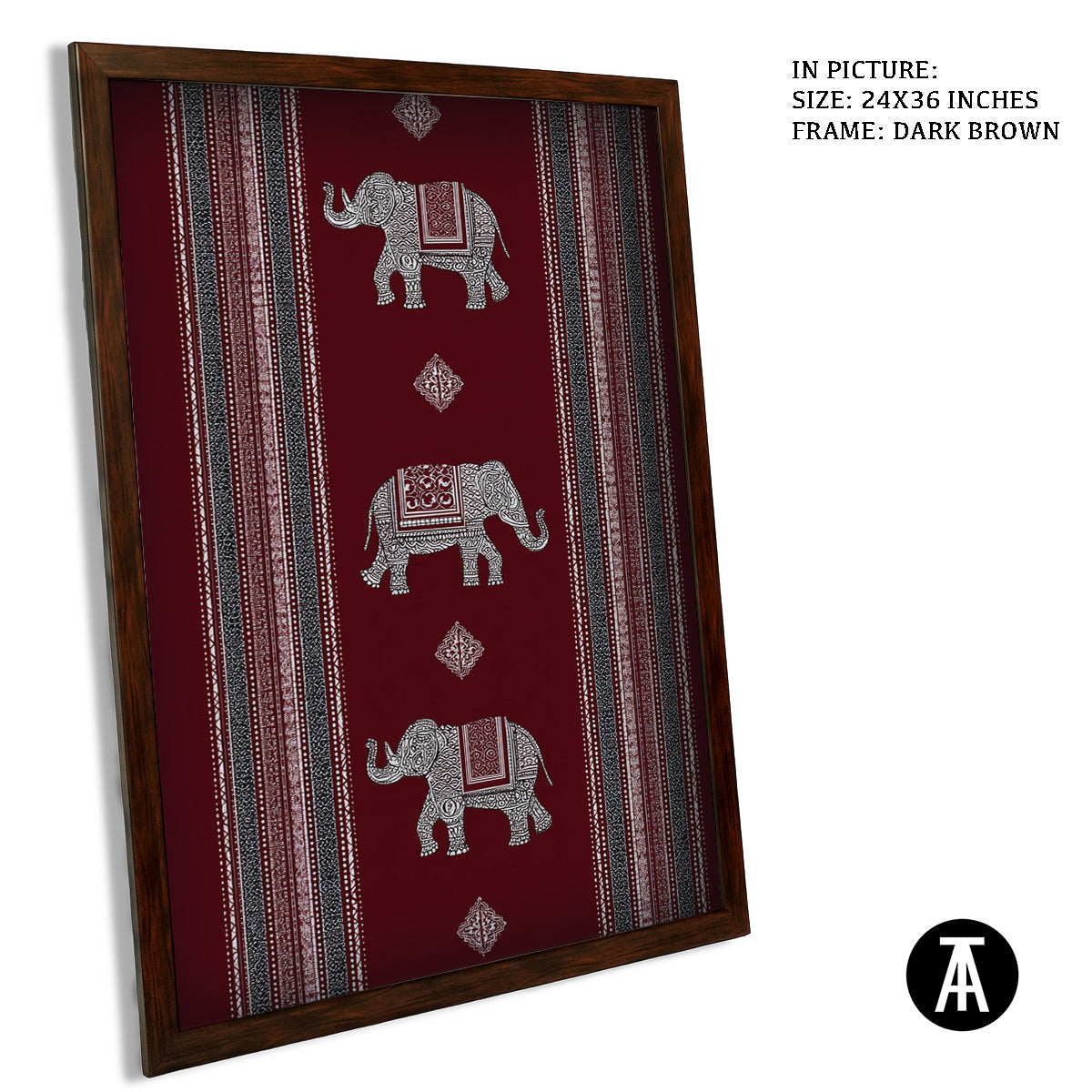 Artwork in Dark Brown Frame