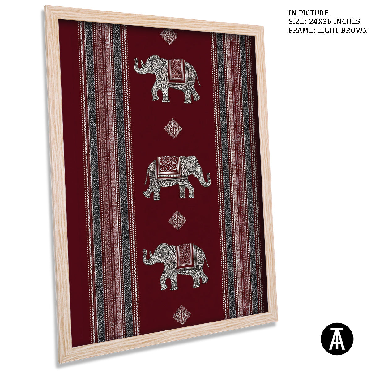 Artwork in Light Brown Frame