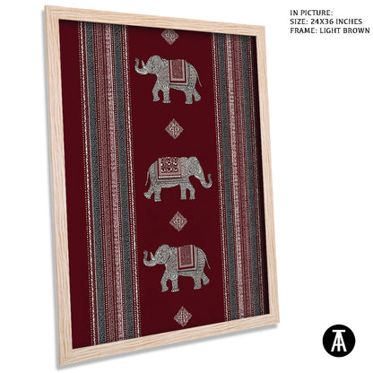 Artwork in Light Brown Frame