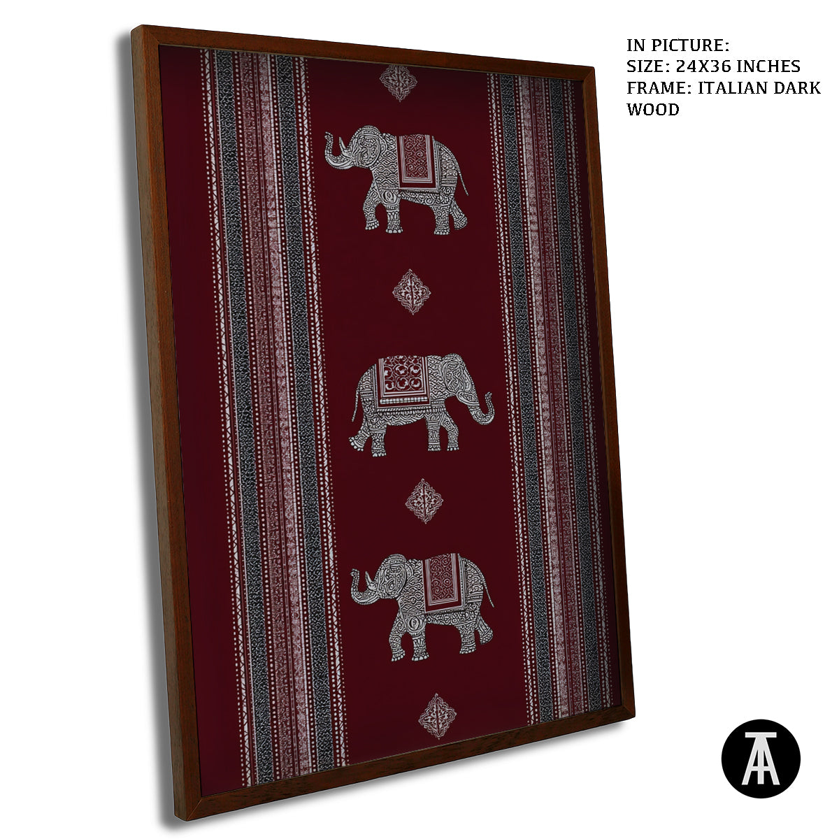 Artwork in Dark Wood Frame