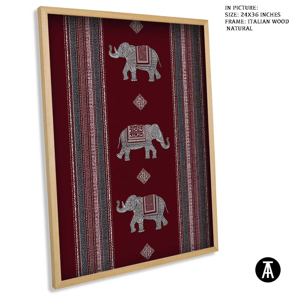 Artwork in Natural Wood Frame