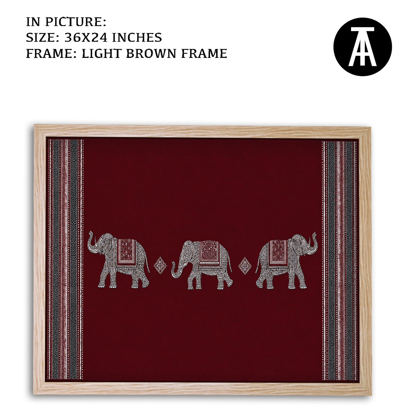 Artwork in Light Brown Frame