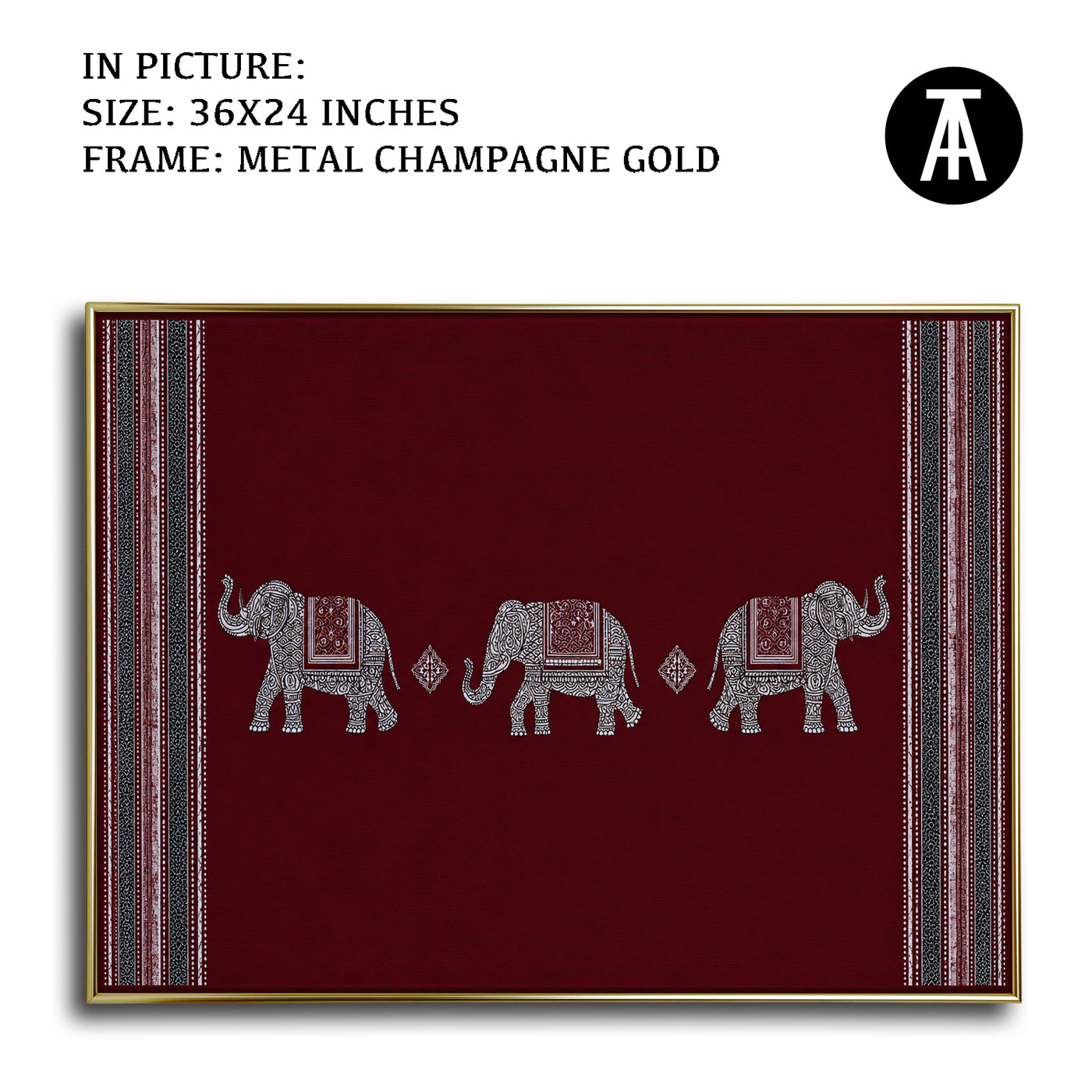 Artwork in Metal Champagne Gold Frame