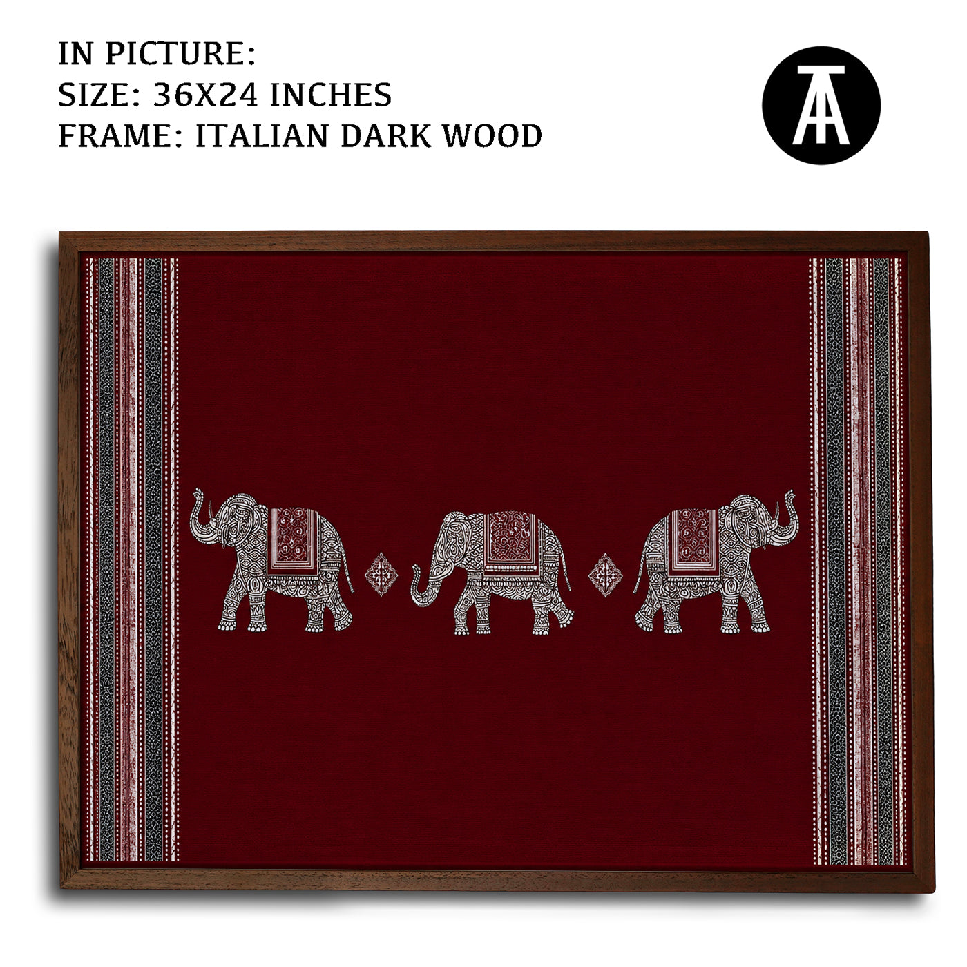 Artwork in Dark Wood Frame