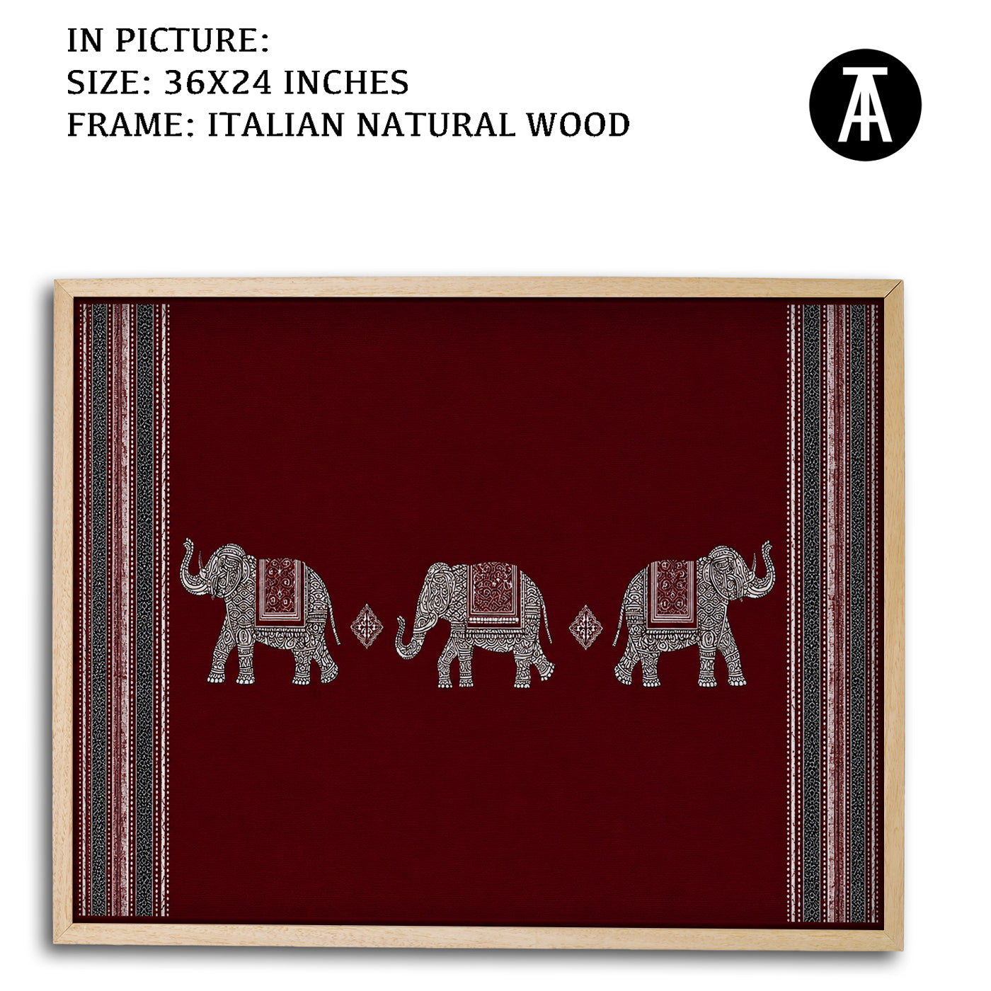 Artwork in Natural Wood Frame