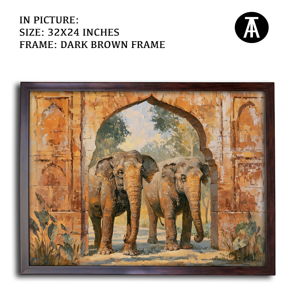 Artwork in Dark Brown Frame