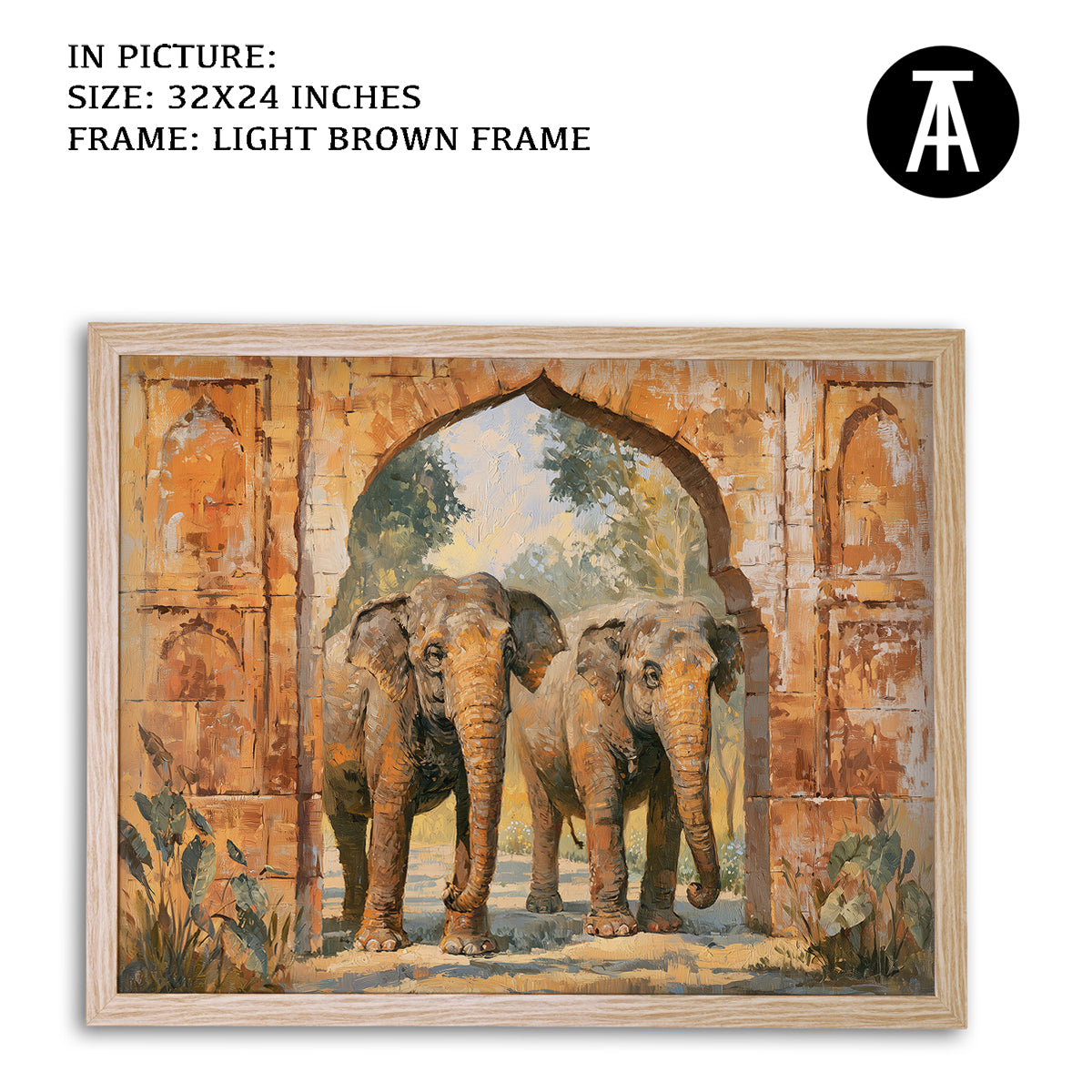 Artwork in Light Brown Frame