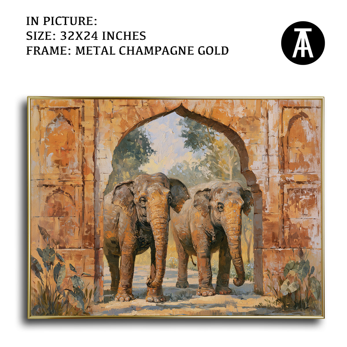 Artwork in Metal Champagne Gold Frame