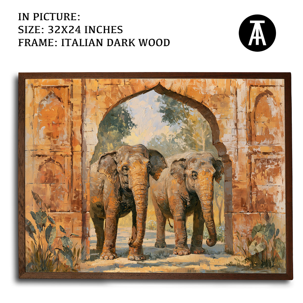 Artwork in Dark Wood Frame